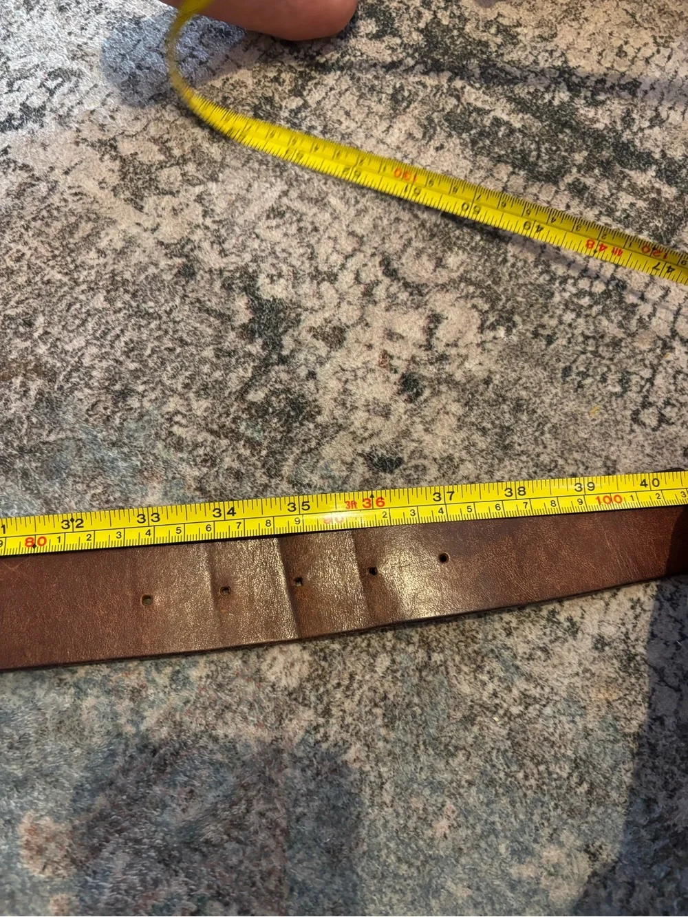 Banana Republic Dark Brown Leather Belt with Silver Rectangular Buckle
